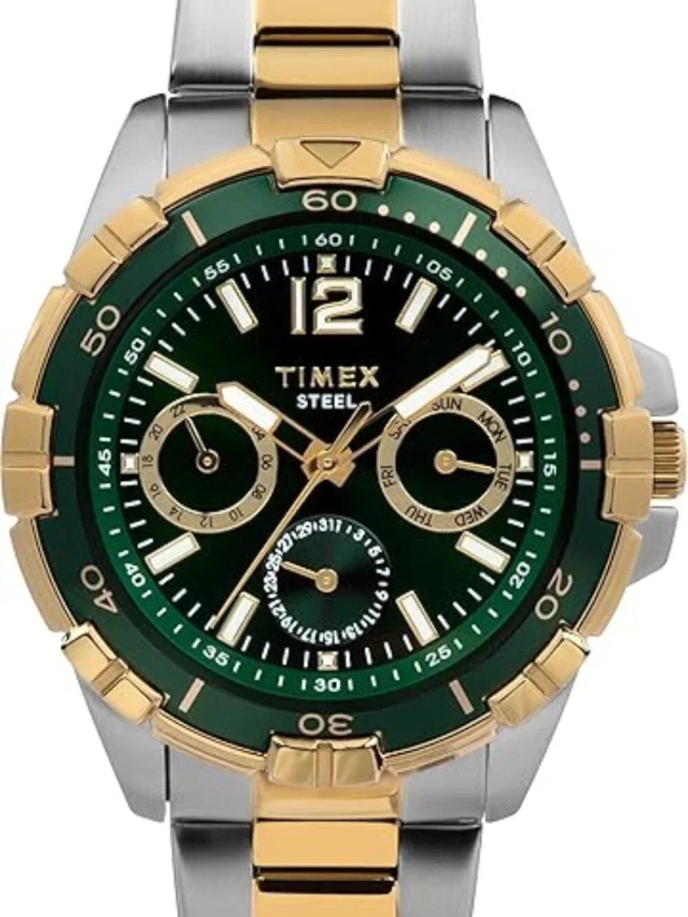 Timex Classics 44.5mm Multi-Function Men's Watch Stainless Steel Two-Tone